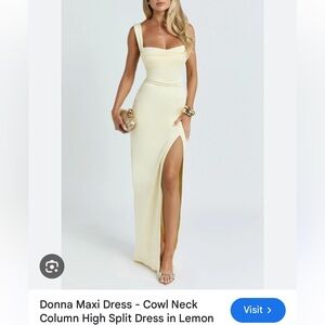 Showpo Lemon Maxi Dress with Cowl Neck